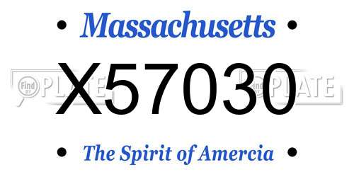 X57030 Massachusetts License Plate