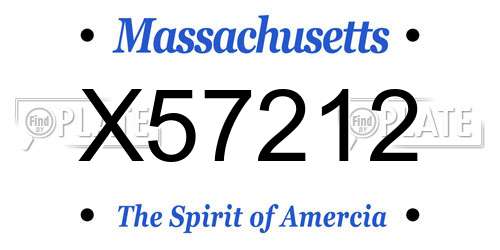 X57212 Massachusetts License Plate