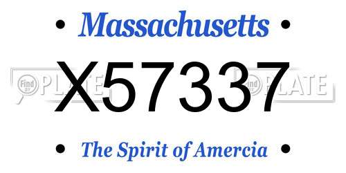 X57337 Massachusetts License Plate