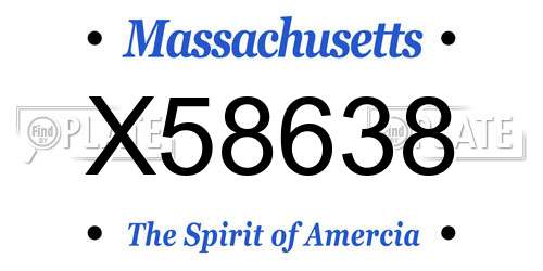 X58638 Massachusetts License Plate