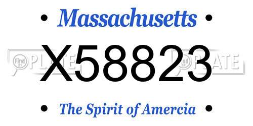 X58823 Massachusetts License Plate