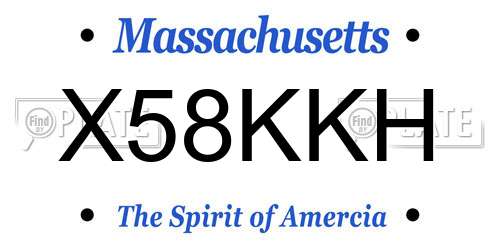 X58KKH Massachusetts License Plate