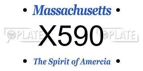 X590 Massachusetts License Plate