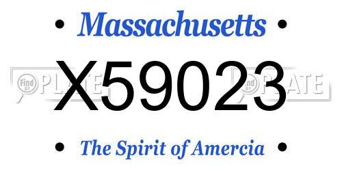 X59023 Massachusetts License Plate