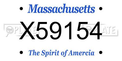 X59154 Massachusetts License Plate