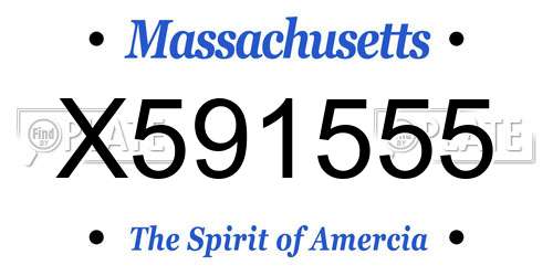 X591555 Massachusetts License Plate