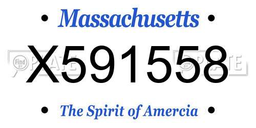 X591558 Massachusetts License Plate