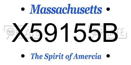 X59155B Massachusetts License Plate