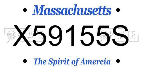 X59155S Massachusetts License Plate