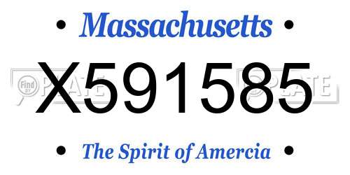 X591585 Massachusetts License Plate