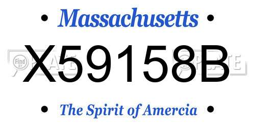 X59158B Massachusetts License Plate