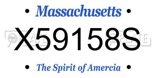 X59158S Massachusetts License Plate