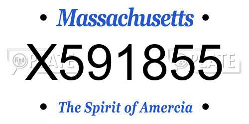 X591855 Massachusetts License Plate