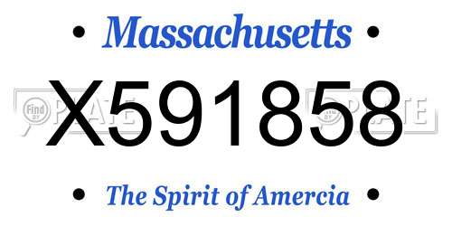 X591858 Massachusetts License Plate