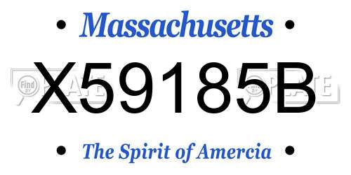 X59185B Massachusetts License Plate