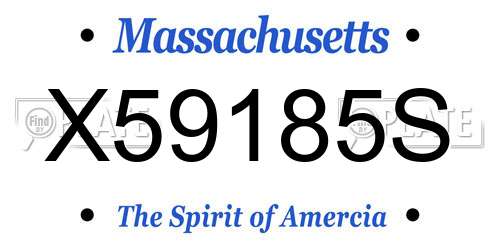 X59185S Massachusetts License Plate