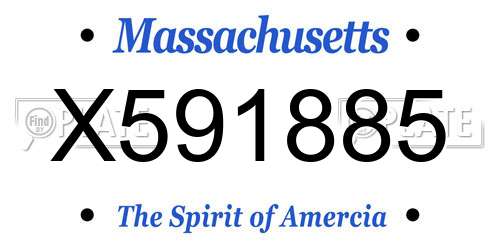 X591885 Massachusetts License Plate