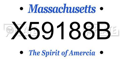 X59188B Massachusetts License Plate