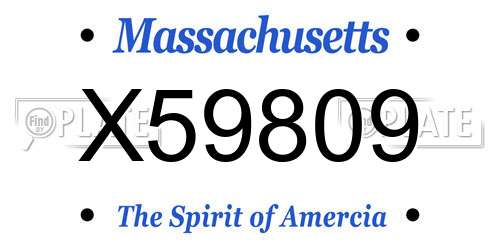X59809 Massachusetts License Plate