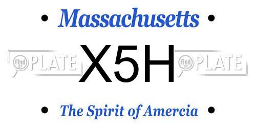 X5H Massachusetts License Plate