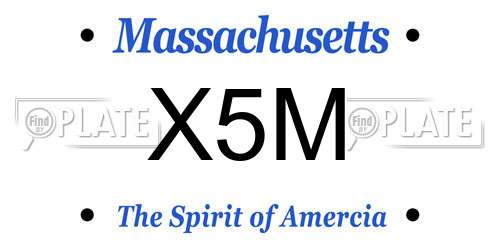 X5M Massachusetts License Plate