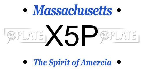 X5P Massachusetts License Plate