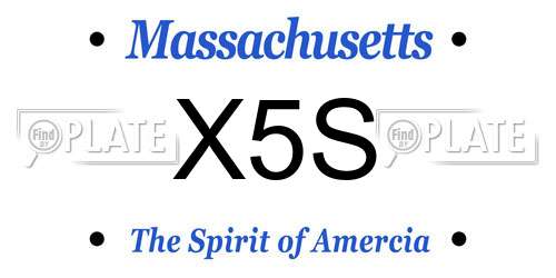 X5S Massachusetts License Plate