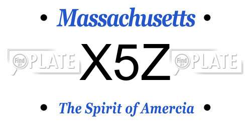 X5Z Massachusetts License Plate