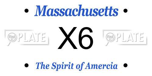 X6 Massachusetts License Plate