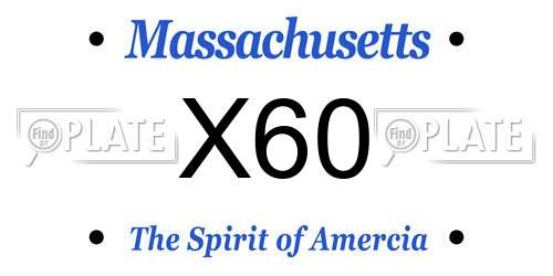 X60 Massachusetts License Plate