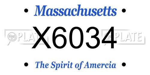 X6034 Massachusetts License Plate