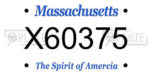 X60375 Massachusetts License Plate