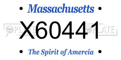 X60441 Massachusetts License Plate