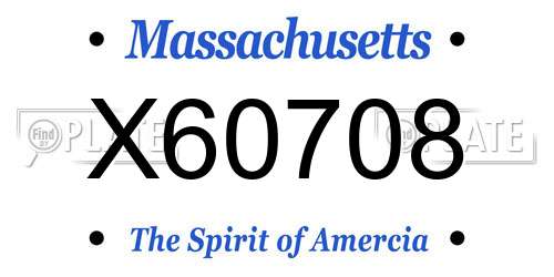 X60708 Massachusetts License Plate