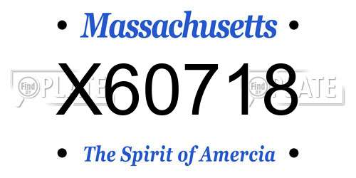 X60718 Massachusetts License Plate