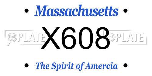 X608 Massachusetts License Plate
