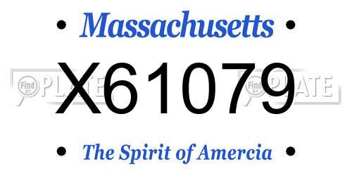 X61079 Massachusetts License Plate