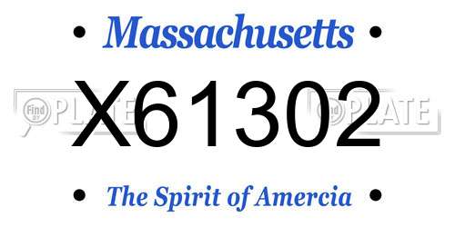 X61302 Massachusetts License Plate