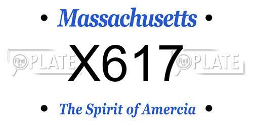 X617 Massachusetts License Plate