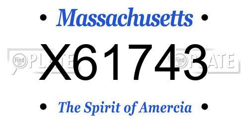 X61743 Massachusetts License Plate
