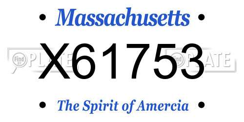 X61753 Massachusetts License Plate