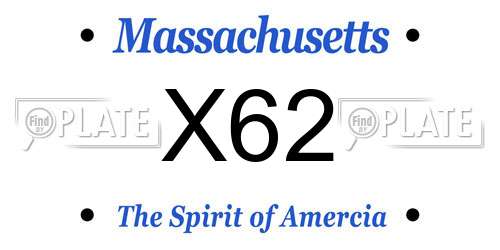 X62 Massachusetts License Plate