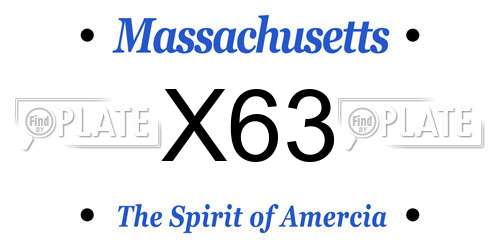 X63 Massachusetts License Plate