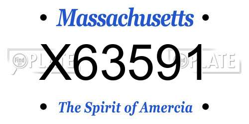 X63591 Massachusetts License Plate