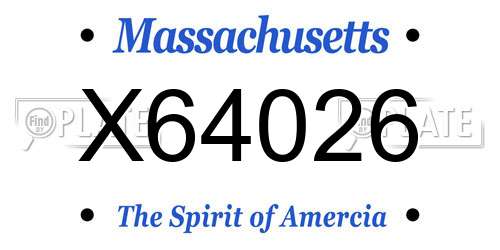X64026 Massachusetts License Plate