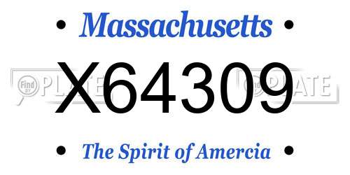 X64309 Massachusetts License Plate