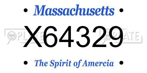 X64329 Massachusetts License Plate