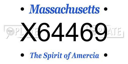 X64469 Massachusetts License Plate