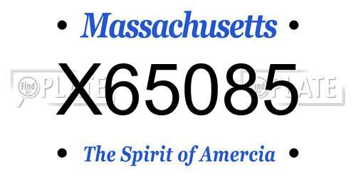 X65085 Massachusetts License Plate