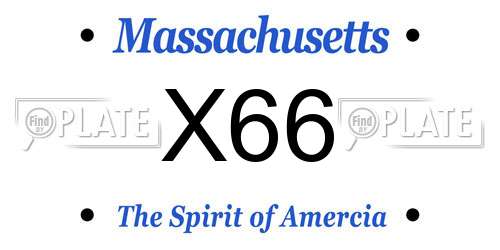 X66 Massachusetts License Plate